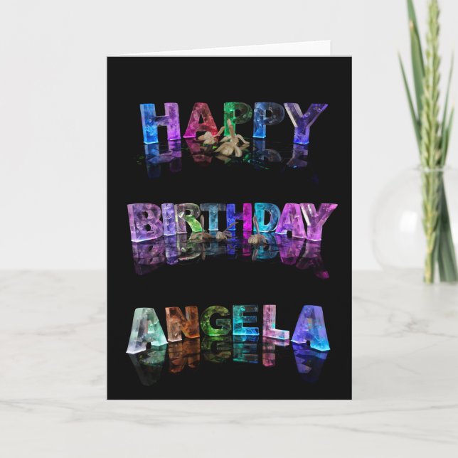 Grattis på födelsedagen Angela Card Kort (Framsida)
