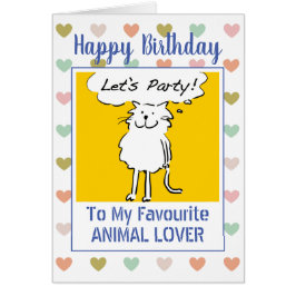 Grattis på födelsedagen Animal Lover Hälsningskort