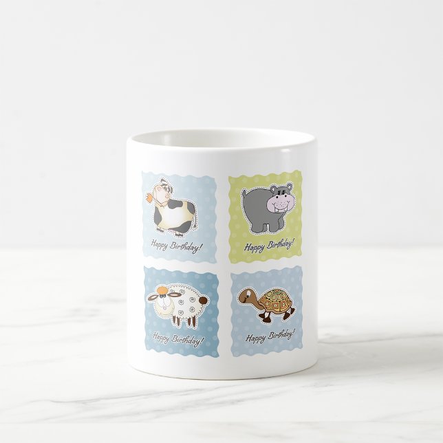 Grattis på födelsedagen Animals Mugg (Skapare uppladdad)