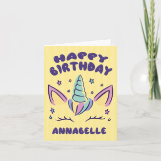 Grattis på födelsedagen Annabelle | Unicorn Birday Kort