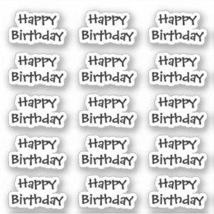 Grattis på födelsedagen Anpassad ålder Text Färg S Klistermärken