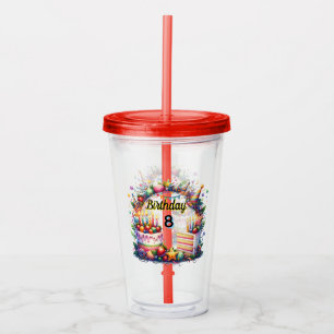 Grattis på födelsedagen Anpassad År Akryl Tumbler Take Away Mugg