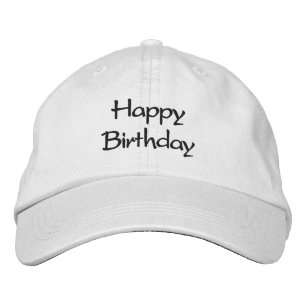 Grattis på födelsedagen Anpassad text Frisk vit fä Broderad Keps