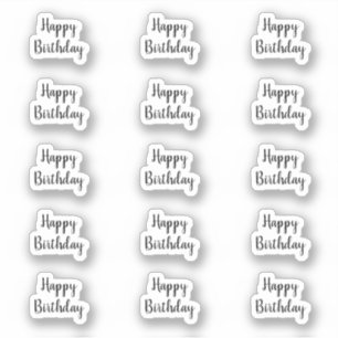 Grattis på födelsedagen Anpassad textfärg Svart Vi Klistermärken