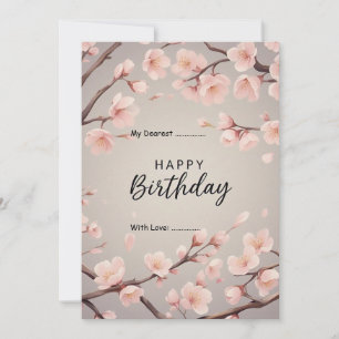 Grattis på födelsedagen Anpassade Digital Blommigt Julkort