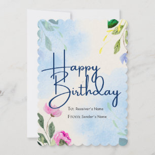 Grattis på födelsedagen Anpassade Digital Greeting Julkort