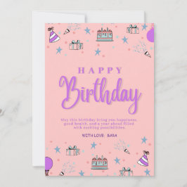 Grattis på födelsedagen Anpassade Digital Hälsning Julkort