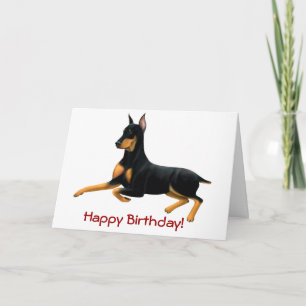 Grattis på födelsedagen Anpassade Doberman Hund Ca Kort