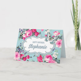 Grattis på födelsedagen. Anpassat namn | Blommor & Kort