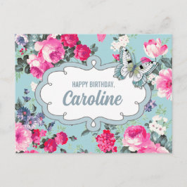 Grattis på födelsedagen. Anpassat namn | Blommor o Vykort