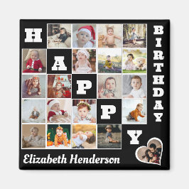 Grattis på födelsedagen Anpassningsbar 21 Photo Co Magnet