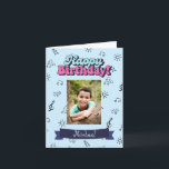 Grattis på födelsedagen Anpassningsbar Blue Photo Kort<br><div class="desc">Vi presenterar vårt beundransvärda fotokort för Anpassningsbar i Grattis på födelsedagen i blått, ett val av perfekt för att fira särskilda tillfällen med dina nära och kära. Med det här fina hälsningskortet kan du skapa ditt eget mästerverk i personlig, med en söt och söt design som säkert ger ett leende...</div>