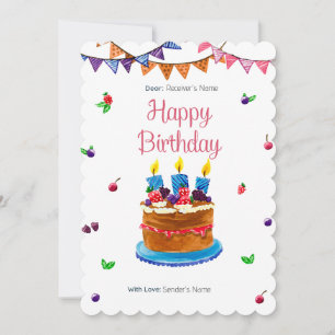 Grattis på födelsedagen Anpassningsbar Card Julkort