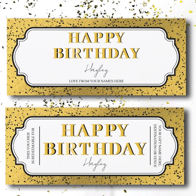 Grattis på födelsedagen Anpassningsbar Gift Certif (Happy Birthday Custom Gift Certificate Voucher)
