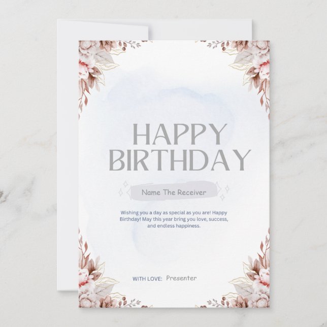 GRATTIS PÅ FÖDELSEDAGEN anpassningsbar Julkort (Framsida)