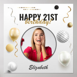 Grattis på födelsedagen Anpassningsbar Modern Phot Poster