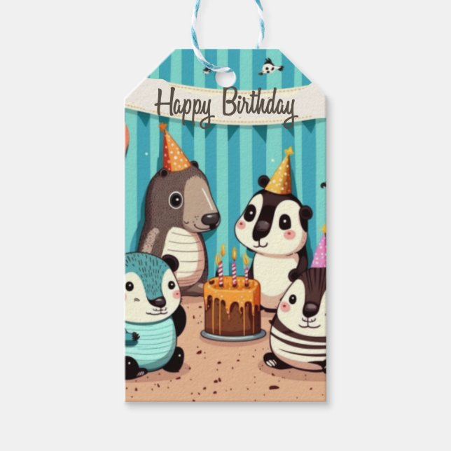 Grattis på födelsedagen anpassningsbar presentetikett (Framsidan)