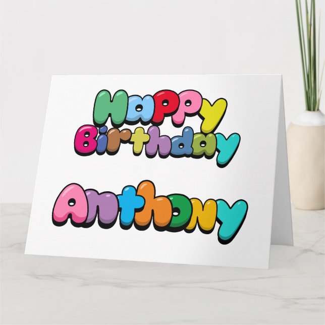 Grattis på födelsedagen Anthony Kort (Framsida)
