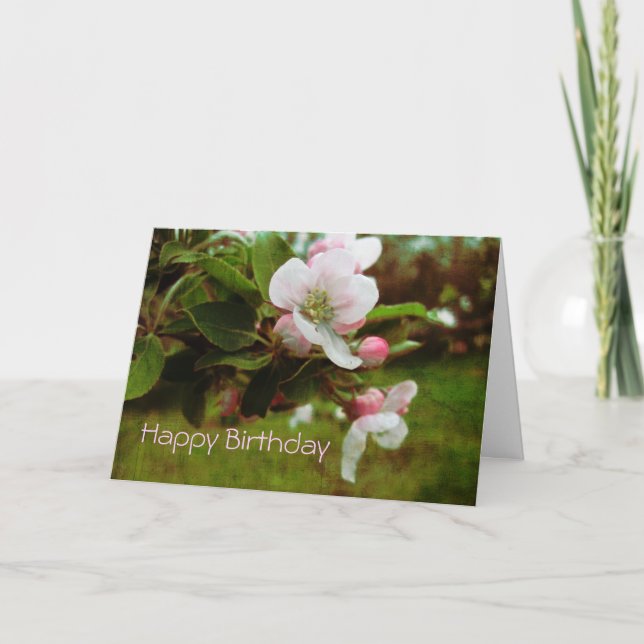 Grattis på födelsedagen - Äppelblommor Kort (Framsida)