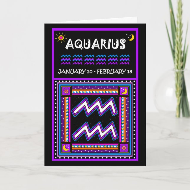 GRATTIS PÅ FÖDELSEDAGEN AQUARIUS! KORT (Framsida)