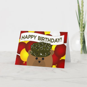 Grattis på födelsedagen armésoldat! kort