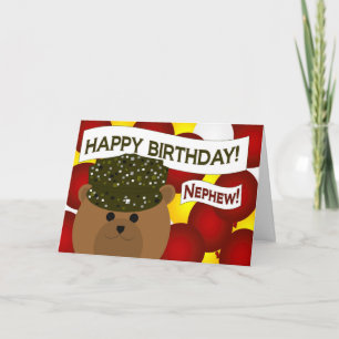 Grattis på födelsedagen armésoldat Nephew! Kort