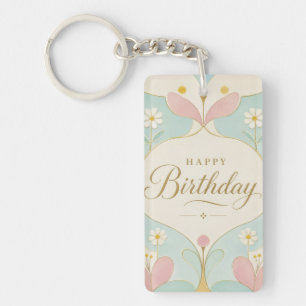 Grattis på födelsedagen Art Deco Pastell Blommig G
