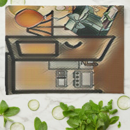 Grattis på födelsedagen Art Kökshandduk