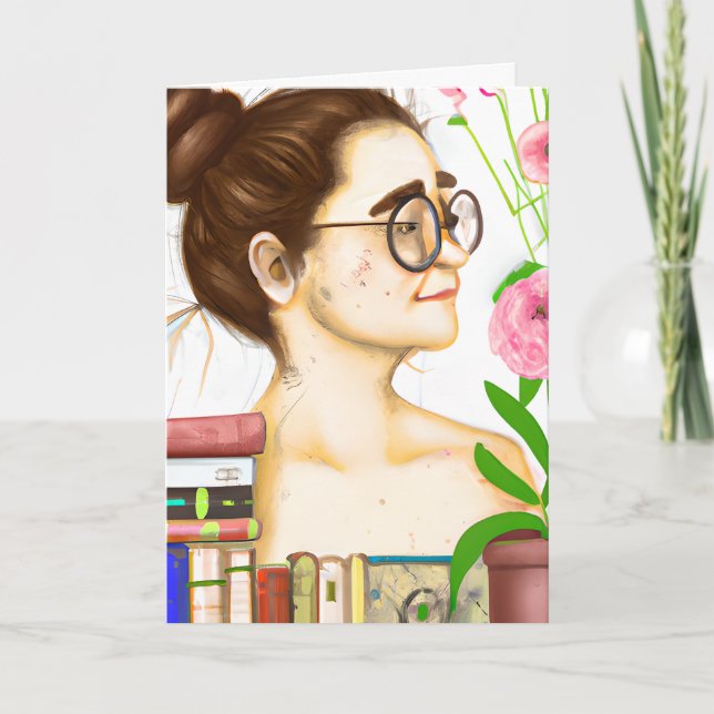 Grattis på födelsedagen | Artsy Woman i Glass Kort (Framsida)