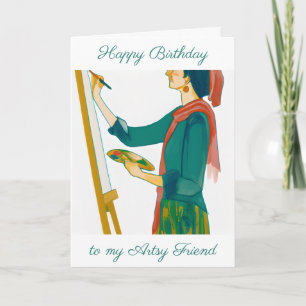 Grattis på födelsedagen Artsy Woman Kort