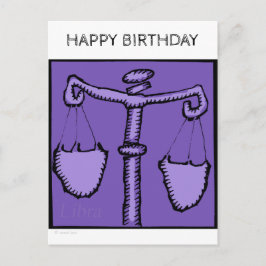 Grattis på födelsedagen Astrology Zodiac Libra Sig Vykort