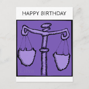 Grattis på födelsedagen Astrology Zodiac Libra Sig Vykort