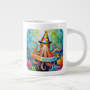 Grattis på födelsedagen Åttaarmad partyhatt Vatten Jumbo Mugg