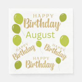 Grattis på födelsedagen August födelsedagar Papper Pappersservett