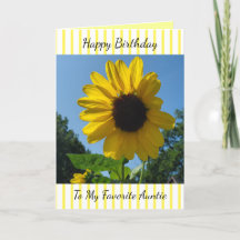 Grattis på födelsedagen Auntie, solrosfoto