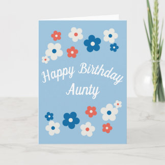 Grattis på födelsedagen Aunty-Söt Blommigt Birday Kort