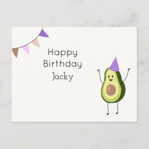 Grattis på födelsedagen Avocado-kort Vykort