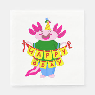 grattis på födelsedagen Axolotl Pappersservett