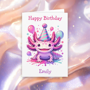 Grattis på födelsedagen Axolotl Thned Personlig Kort