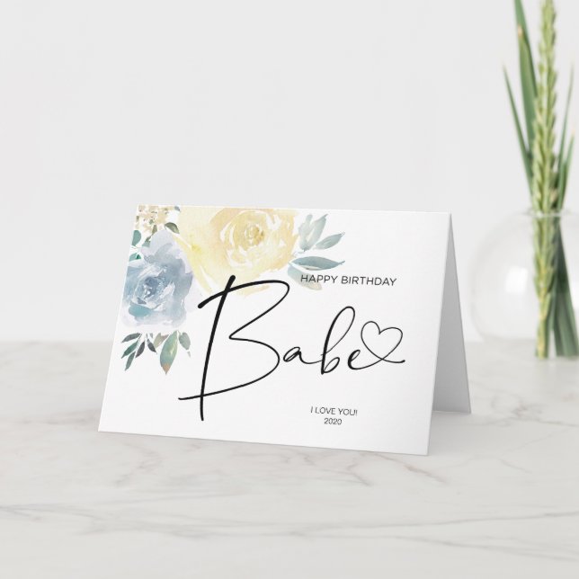 Grattis på födelsedagen Babe Gift för Girlkompis B Kort (Framsida)