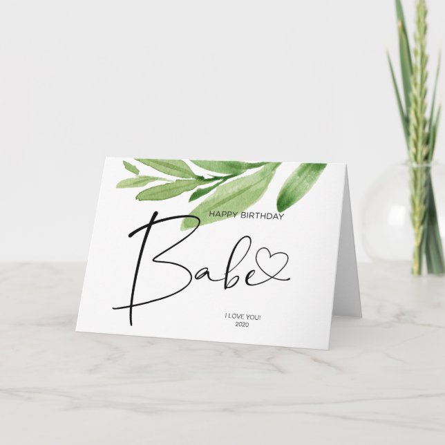 Grattis på födelsedagen Babe Gift Romantic Card fö Kort (Framsida)
