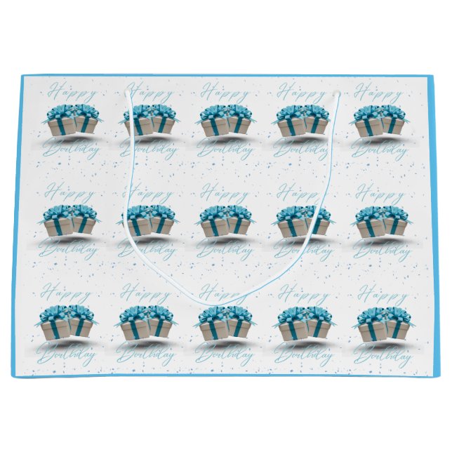 Grattis på födelsedagen Baby Blue Stor presentpåse (Framsidan)