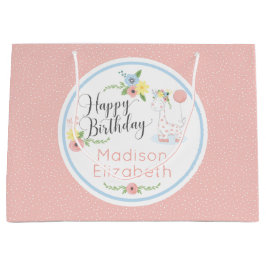 Grattis på födelsedagen Baby Giraffe Blommigt Calf