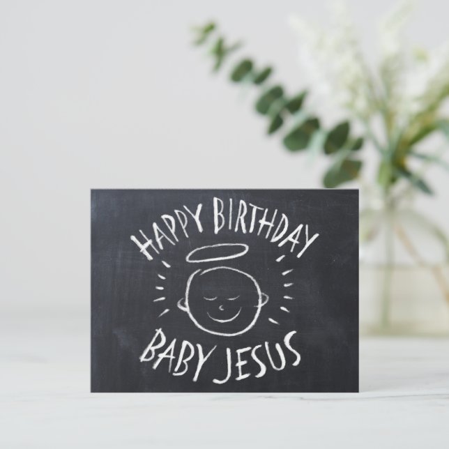 Grattis på födelsedagen Baby Jesus - den kristna j Helg Vykort (Stående Fram)