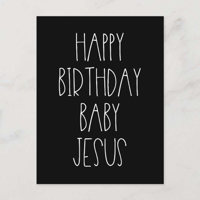 Grattis på födelsedagen Baby Jesus roliga jul Vykort (Framsida)