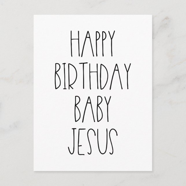 Grattis på födelsedagen Baby Jesus roliga jul Vykort (Framsida)