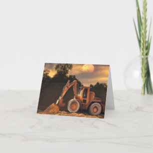 Grattis på födelsedagen Backhoe Kort