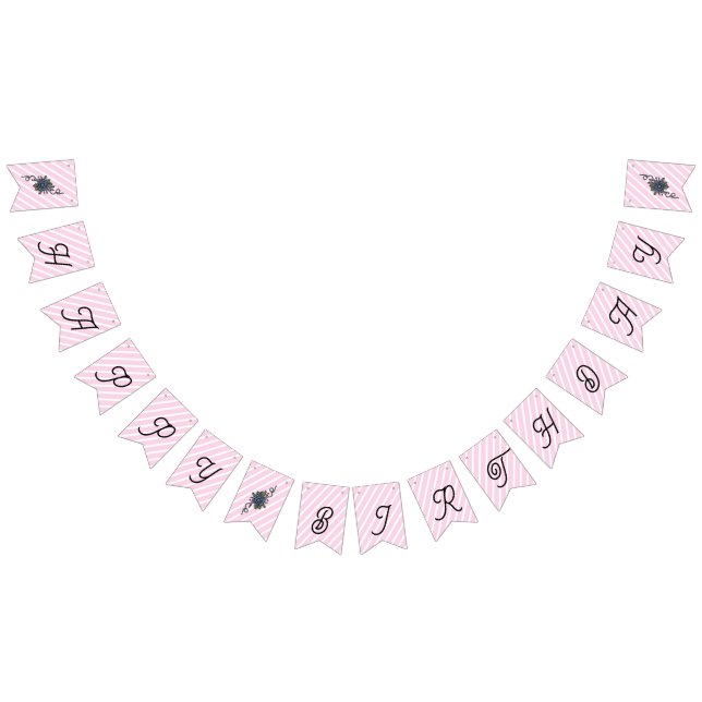 Grattis på födelsedagen Ballet Shoe Flowers Vimplar (Alla)