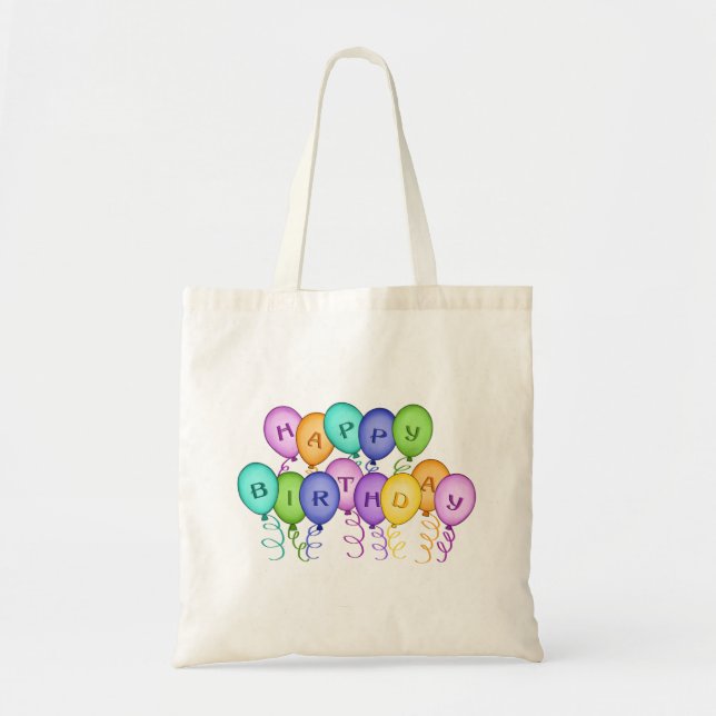 grattis på födelsedagen-ballonger Canvas Bag Tygkasse (Framsidan)