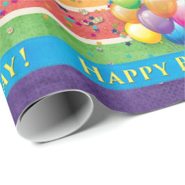Grattis på födelsedagen-ballonger flera Färg Presentpapper